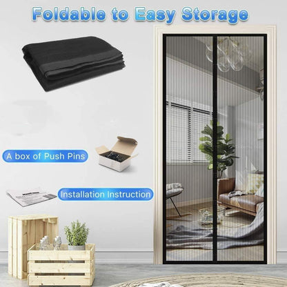 Magnetic Anti-Mosquito Door Curtain – Hands-Free Mesh Screen Net